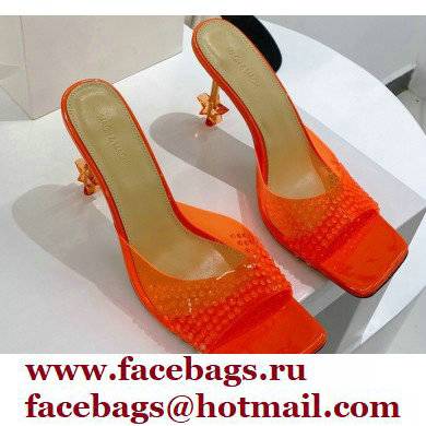 Mach & Mach Star Heel 8.5cm Crystal Embellished Mules PVC Red 2022 Mach & Mach Star Heel 8.5cm Crystal Embellished Mules PVC Red 2022